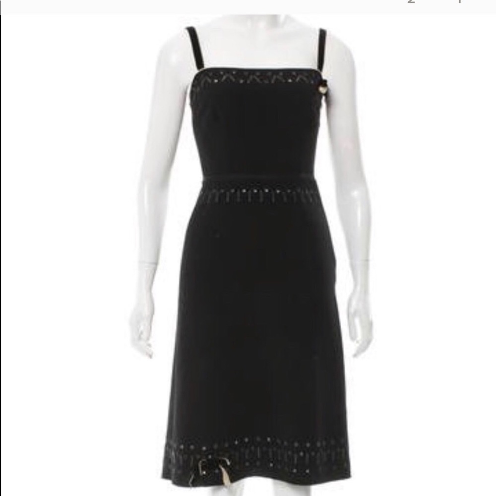 Prada Grommet- Accented Wool Dress Size 42/8